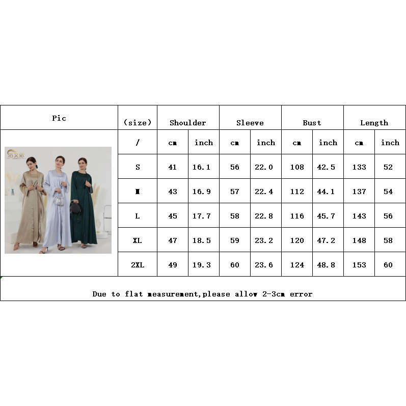 Ramadan 2 Piece Abaya Set Turkey Islam Arab Hijab Dress Muslim Sets Khimar For Women Robe Kaftan