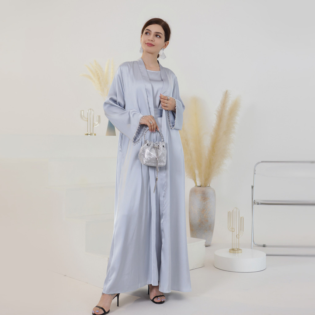 Ramadan 2 Piece Abaya Set Turkey Islam Arab Hijab Dress Muslim Sets Khimar For Women Robe Kaftan