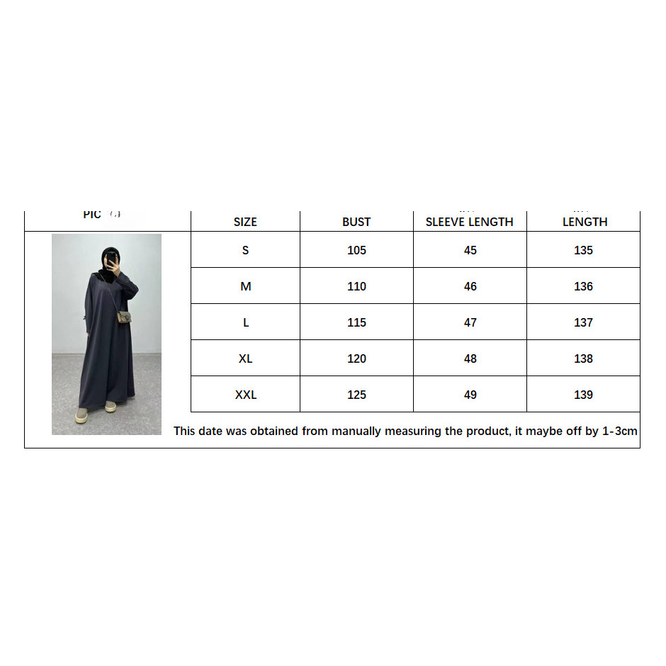 new Muslim solid color long knitted sweater dress