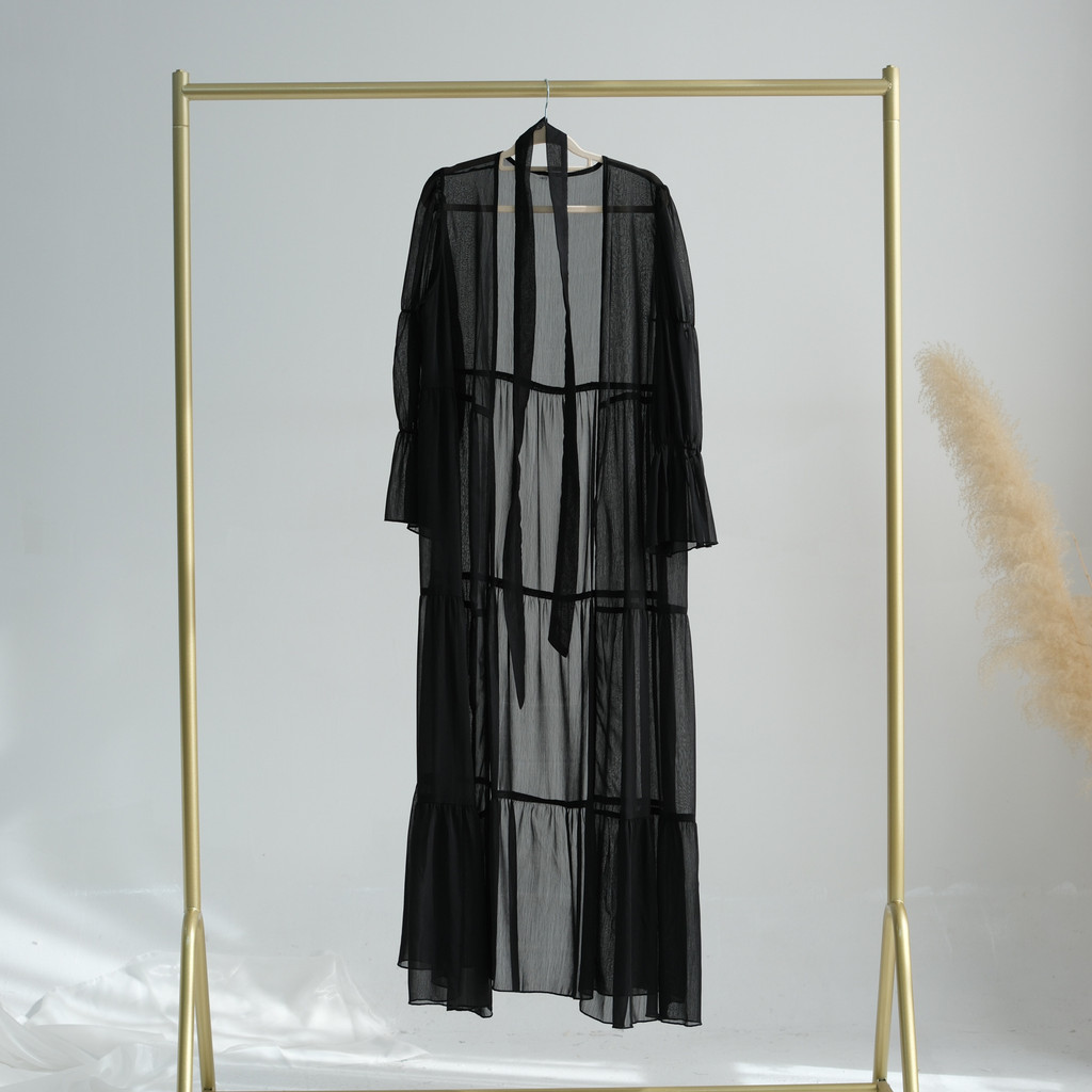 Sweet Abaya 2 & 3 Piece set, Sheer Open Abaya, Lined Inner Dress Hijabi Muslim Women Sets, Raya Ramadan Islamic Clothing