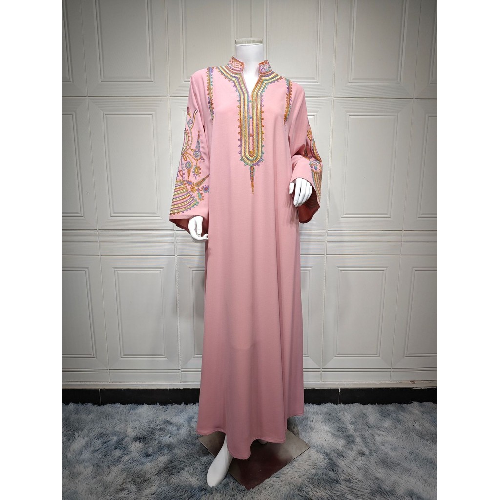 Abaya Women Party Dress Embroidery Muslim Modest Raya Dresses Long Robe Ramadan Dubai Kaftan Abayas