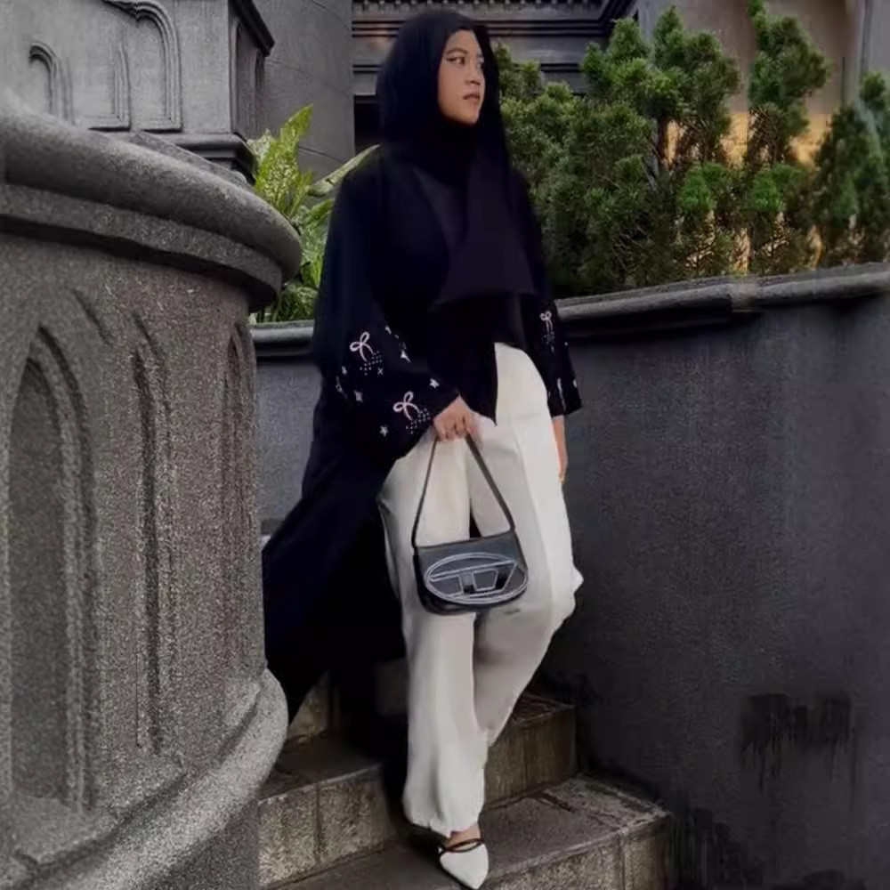 Muslim Abaya Dress for Women Embroidery Cardigan Raya Ramadan Robe Dubai Abayas Kaftan Islam Arab
