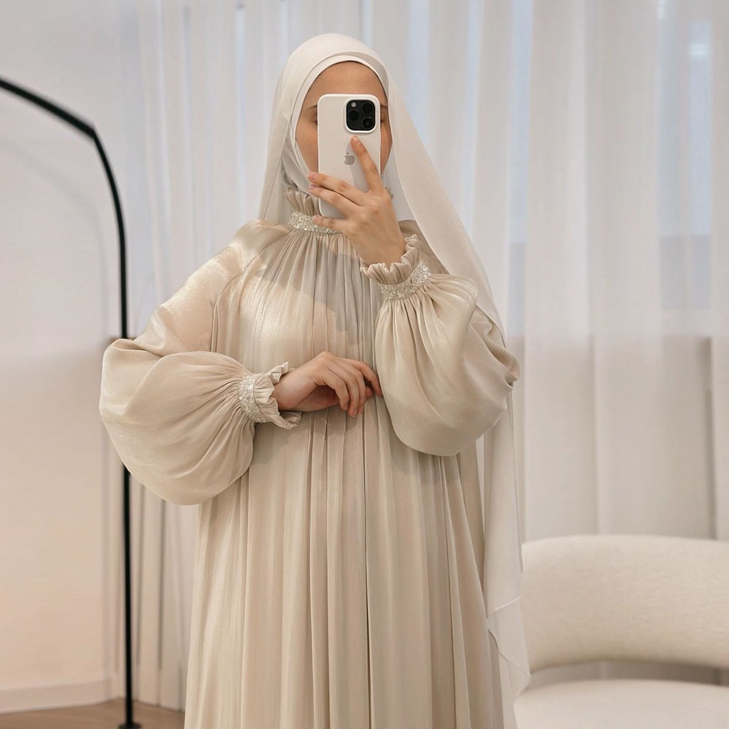 Dubai Muslim Modest Dress for Women Elegant Arab Stain Plain Abaya with Belt Islamic Solid Long Sleeve Robe