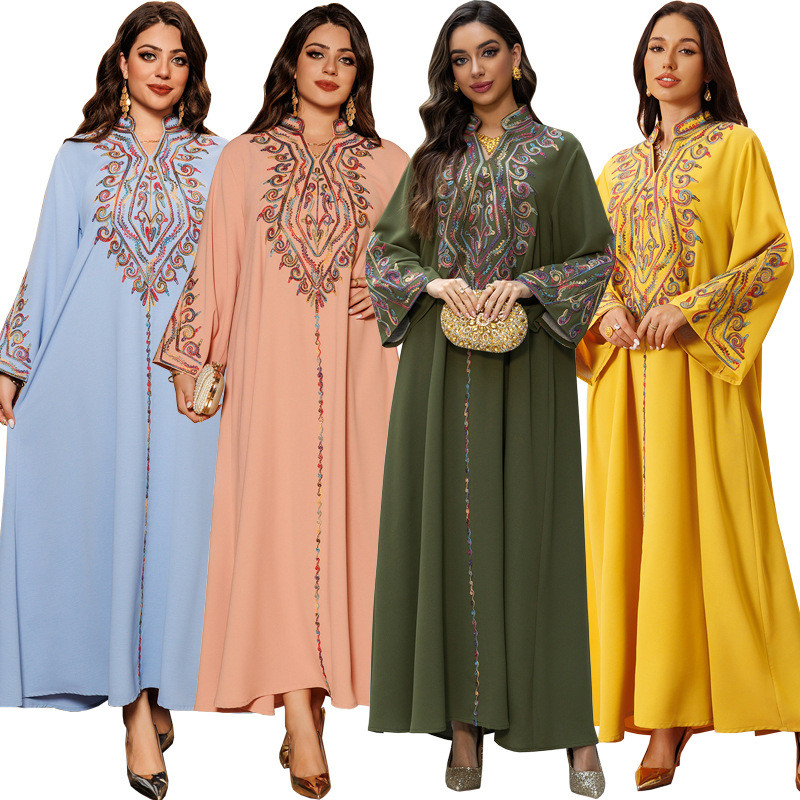 Raya Muslim Abaya for Women Party Dresses Embroidery Long Robe Ramadan Dubai Abayas Kaftan Islam Saudi Vestidos