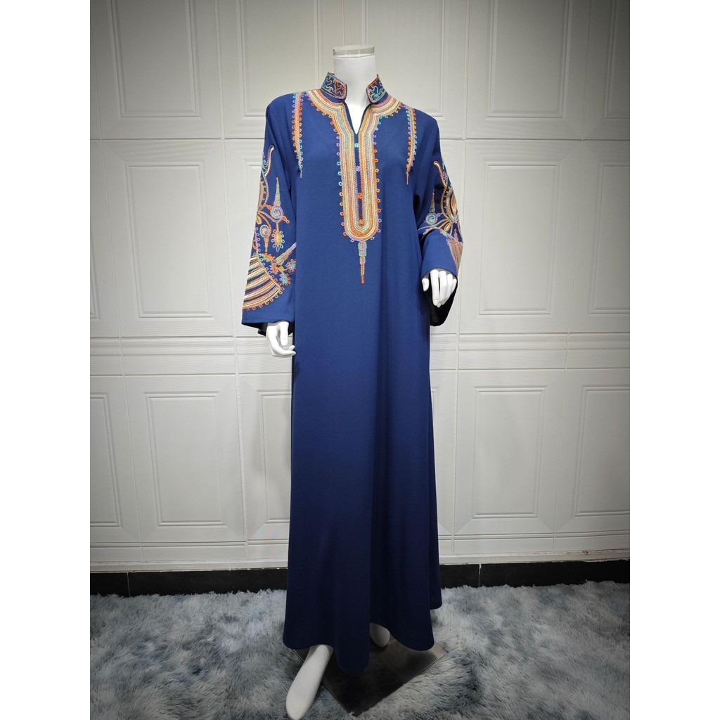 Abaya Women Party Dress Embroidery Muslim Modest Raya Dresses Long Robe Ramadan Dubai Kaftan Abayas
