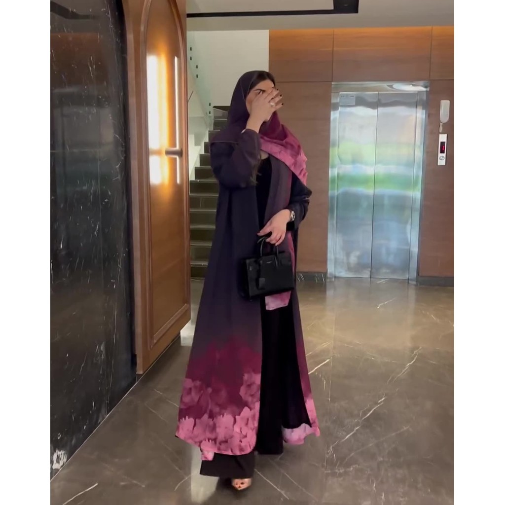 Muslim Women Abaya with Scarf 2 Piece Set Raya Abayas Cardigan Casual Long Robe Kaftan Party Ramadan Modest Jubah
