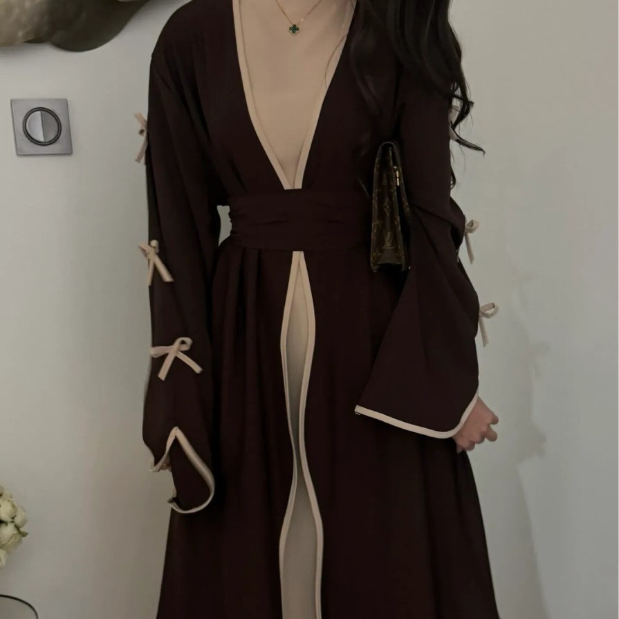 Ramadan Raya Open Abaya Dubai Luxury Muslim Dress Abayas for Women Muslim Dresses Islamic Clothes Kaftan Robe Muslimah