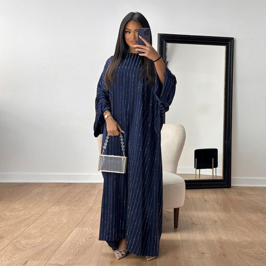 Luxury Dubai Abaya Dress for Muslim Women Ramadan Raya Malayu Party Clothing Islamic Malayu Modest Long Robe