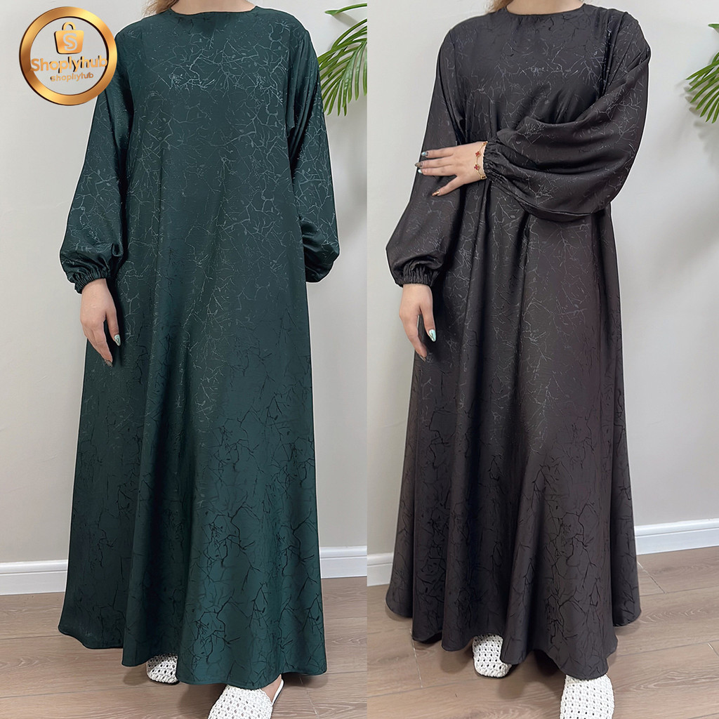 Raya Floral Print Muslim Abaya Dress Women Ramadan Party Dresses Dubai Arab Malay Kaftan Gown Robe Jubah