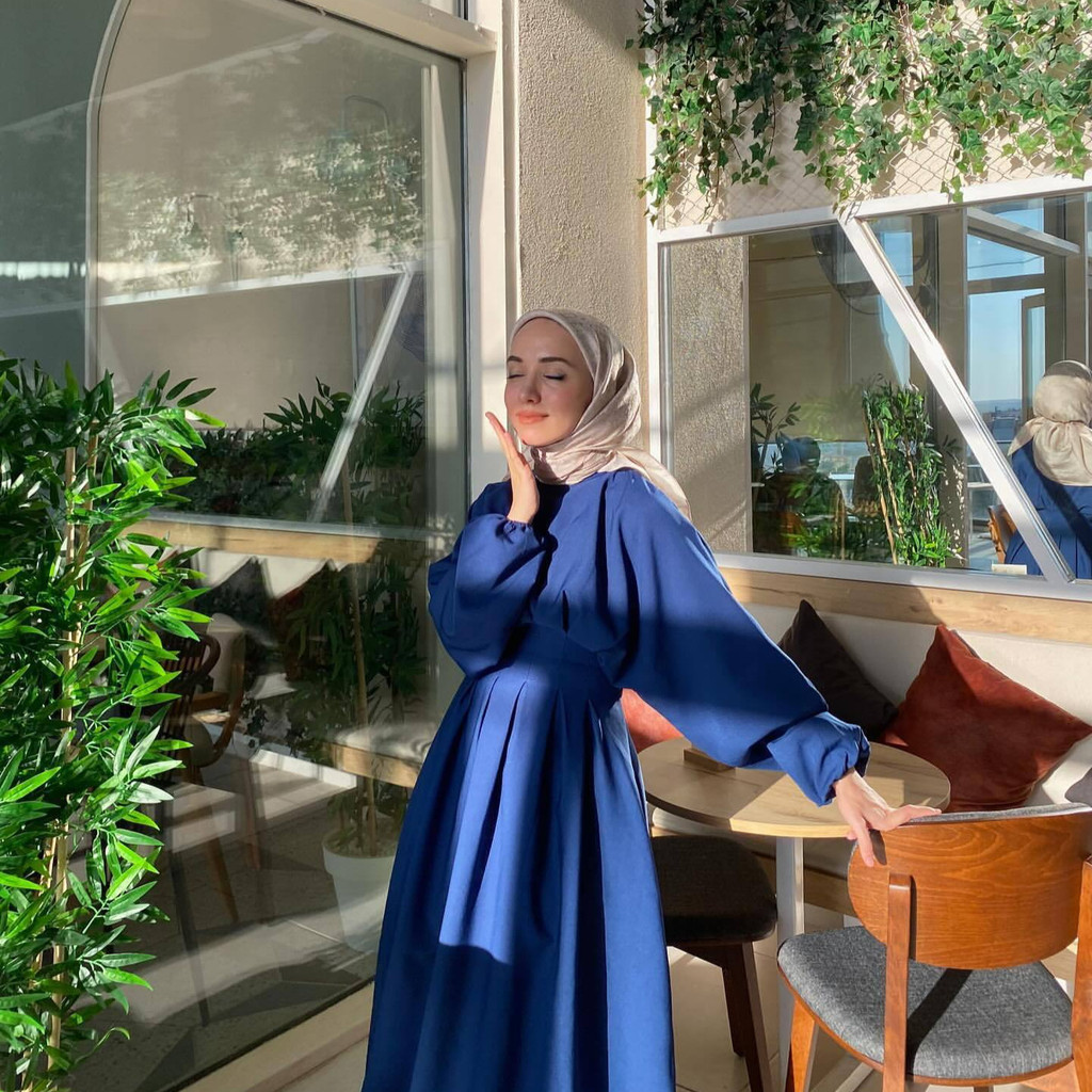 Raya Modest Muslim Dress for Women Jubah Ramadan Robe Dress Ramadan Caftan Party Long Dresses Full Sleeve