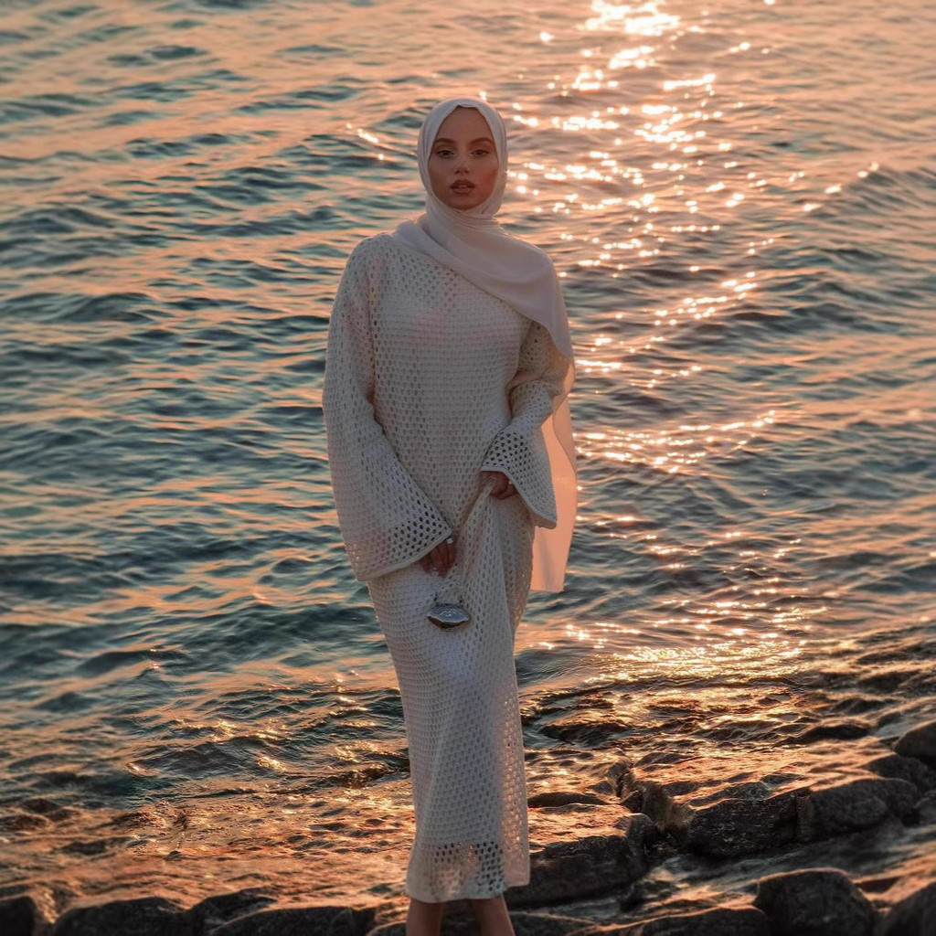 Women's clothing Dubai new fashion hollow loose dress Middle Eastern Muslim robe