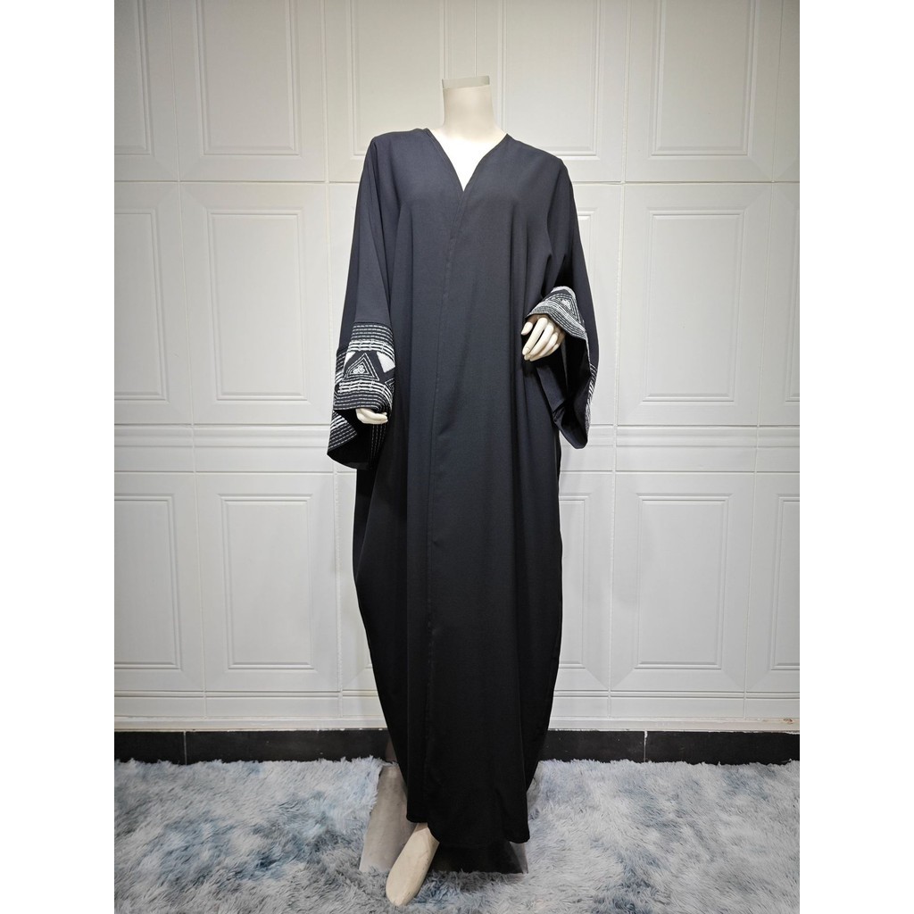 Raya White Open Kimono Abaya Dubai Luxury embroidery Islam Muslim Kaftan Dress Kebaya Palestine Abayas Women