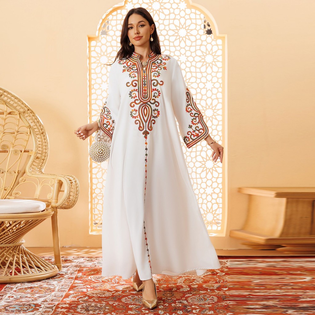 Ramadan Muslim Women's Embroidered Loose abaya Raya For Women Dubai Elegant Casual