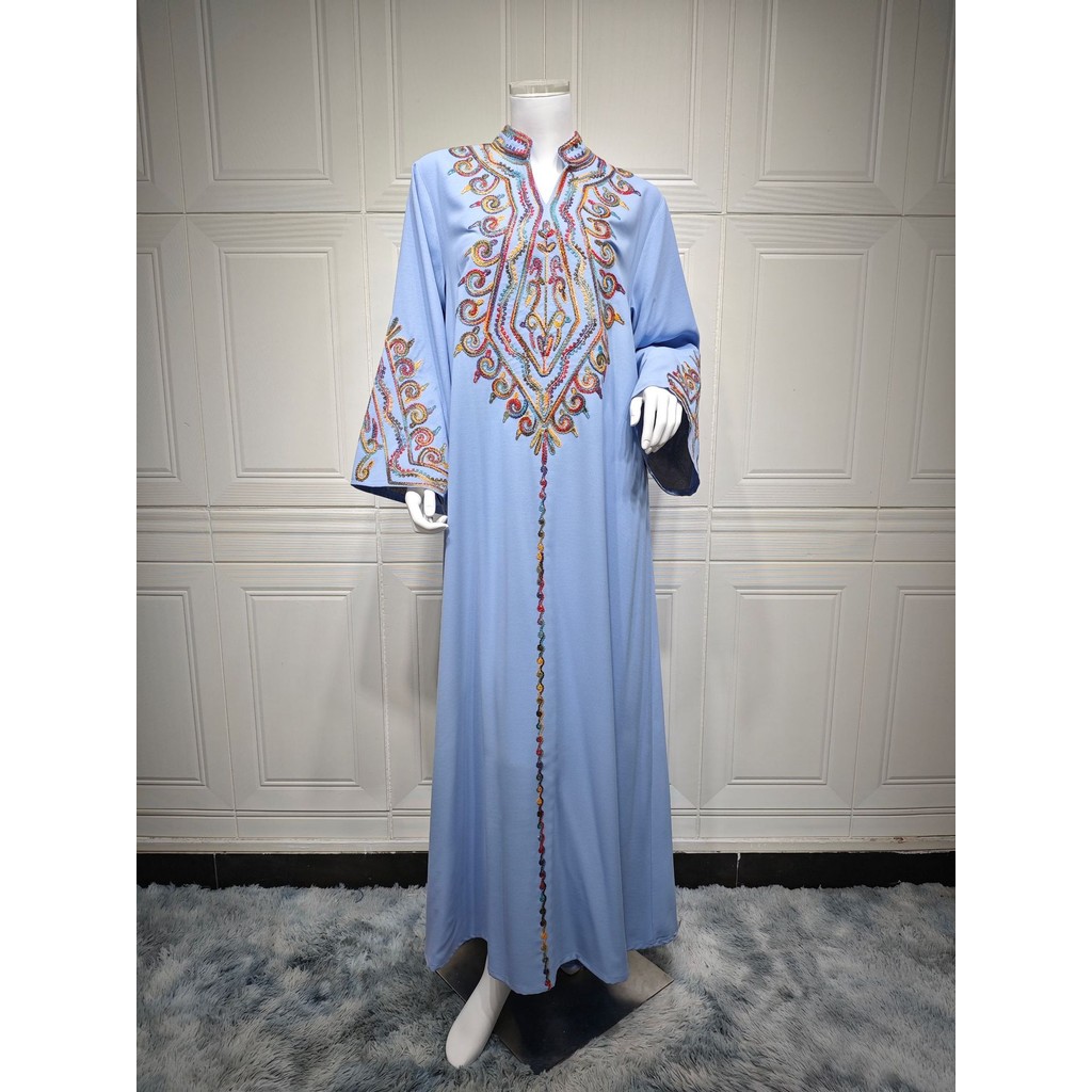 Raya Muslim Abaya for Women Party Dresses Embroidery Long Robe Ramadan Dubai Abayas Kaftan Islam Saudi Vestidos