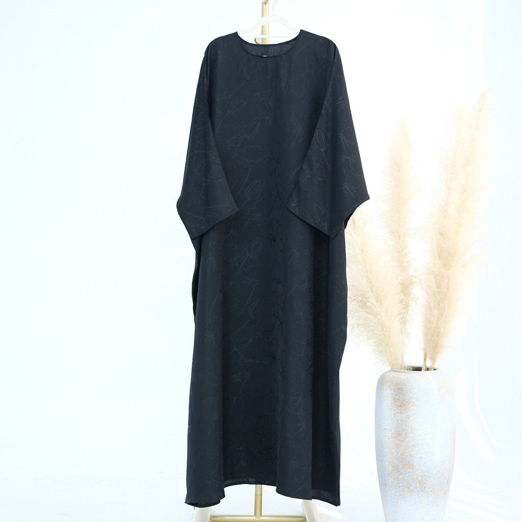 Closed Abaya Dress Dubai Luxury Muslim Hijab Dress 3D Jacquard Satin Black Abayas for Women Kaftan Malay Islamic