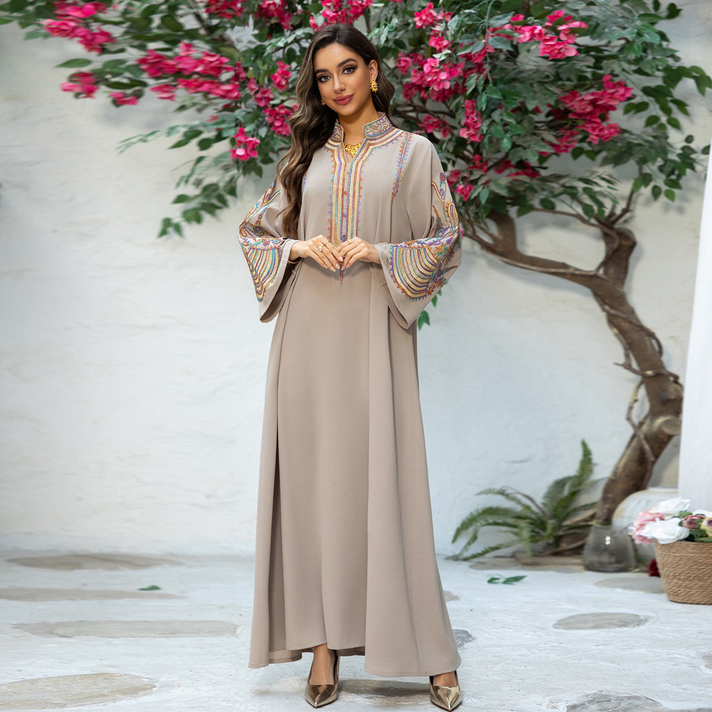 Abaya Women Party Dress Embroidery Muslim Modest Raya Dresses Long Robe Ramadan Dubai Kaftan Abayas