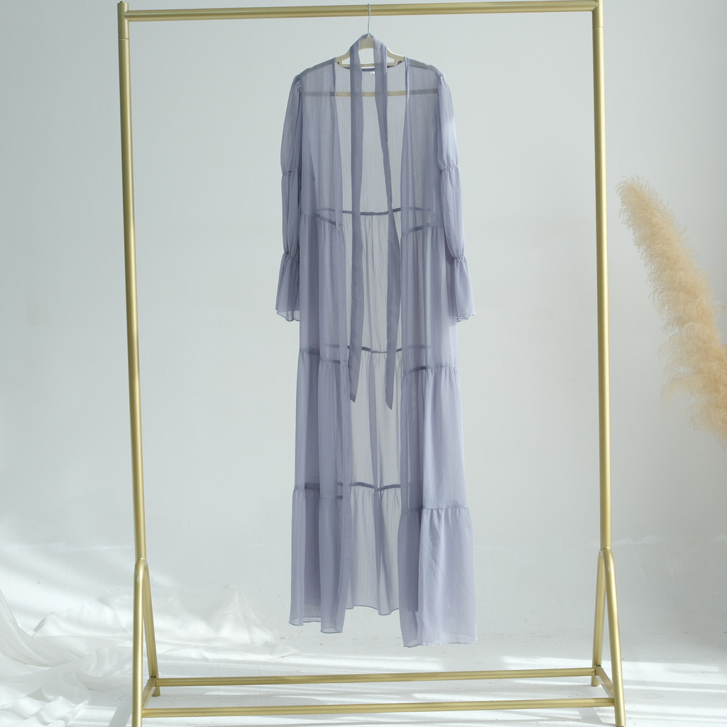 Sweet Abaya 2 & 3 Piece set, Sheer Open Abaya, Lined Inner Dress Hijabi Muslim Women Sets, Raya Ramadan Islamic Clothing