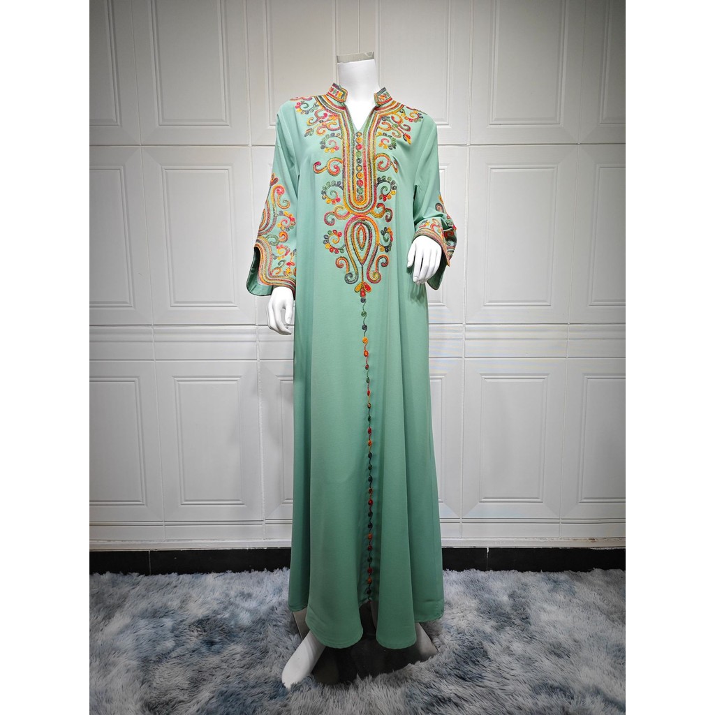 Ramadan Muslim Women's Embroidered Loose abaya Raya For Women Dubai Elegant Casual