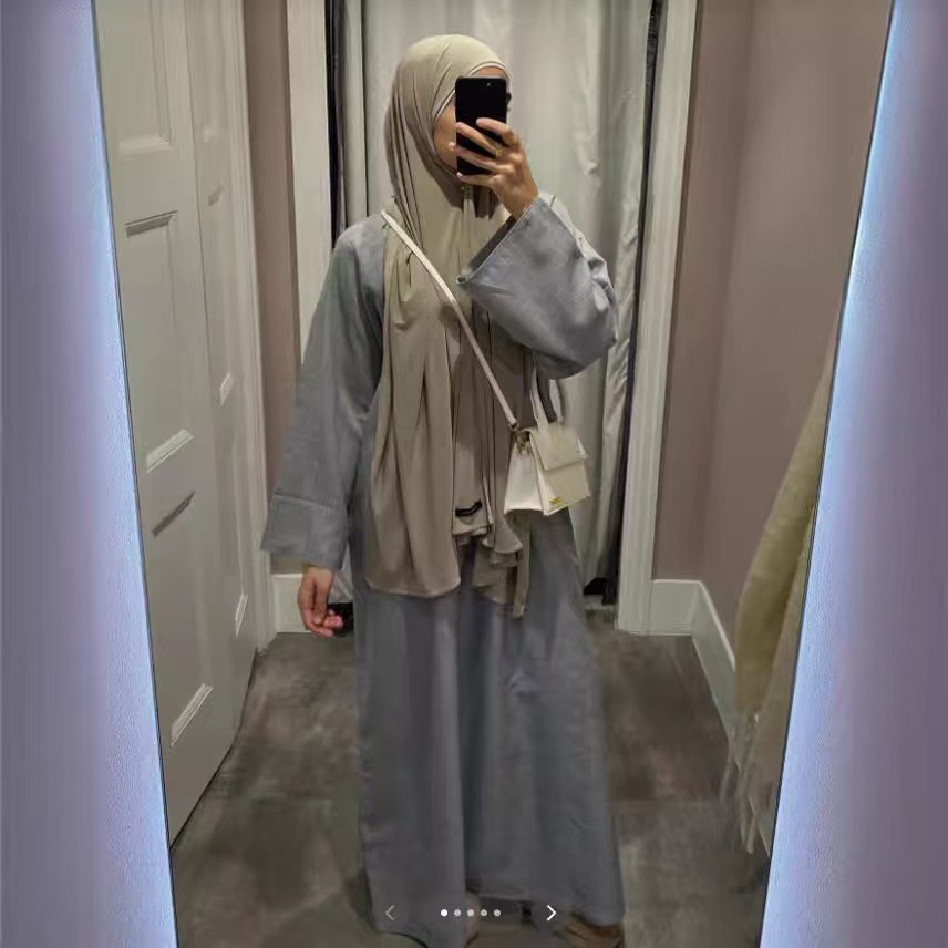Party Eid Ramadan Mubarak Abaya Muslim Maxi Dress Dubai Modest Kaftan Islam Gown Casual