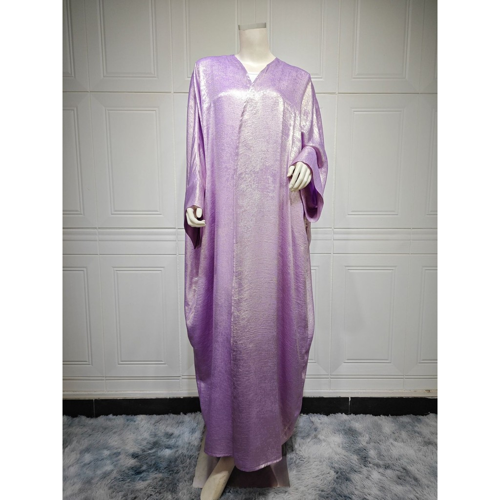Satin Kimono Open Abayas for Women Ramadan Muslim Dress Malayu Kaftan Kebaya Caftan Abaya Dubai Luxury