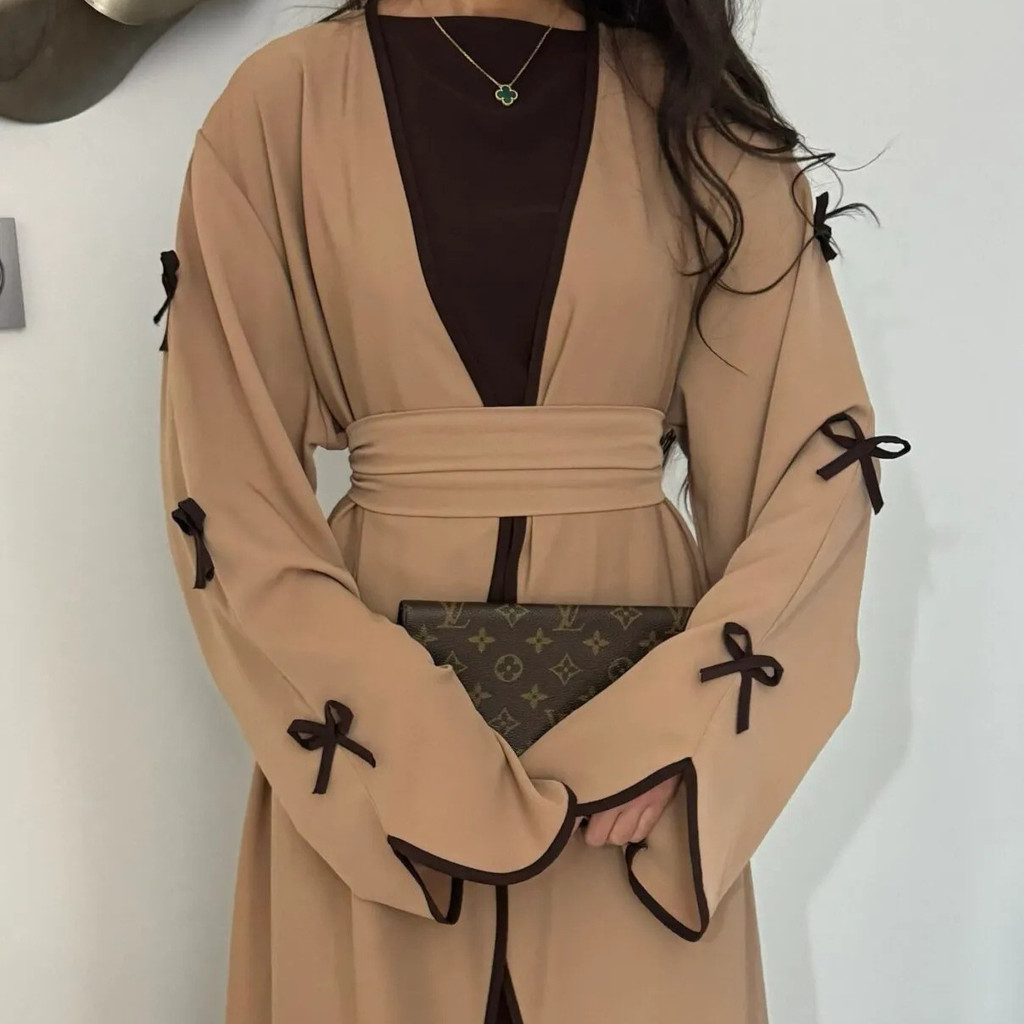 Ramadan Raya Open Abaya Dubai Luxury Muslim Dress Abayas for Women Muslim Dresses Islamic Clothes Kaftan Robe Muslimah