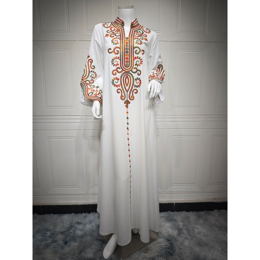 Ramadan Muslim Women's Embroidered Loose abaya Raya For Women Dubai Elegant Casual