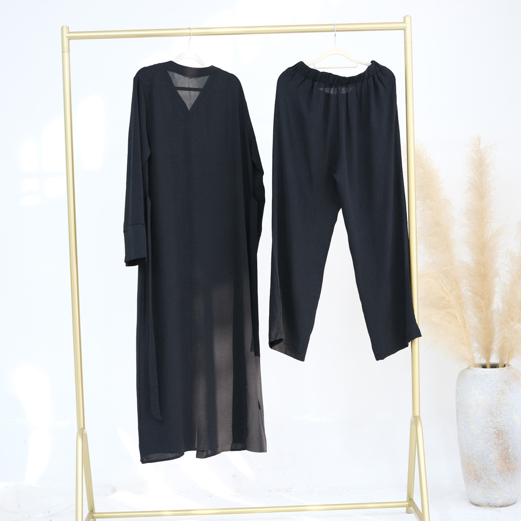 Ramadan Plain 2 Piece Abaya Set Tops Pants Modest Muslim Sets Abayas Prayer Clothes For Women Caftan Jubah Kaftan