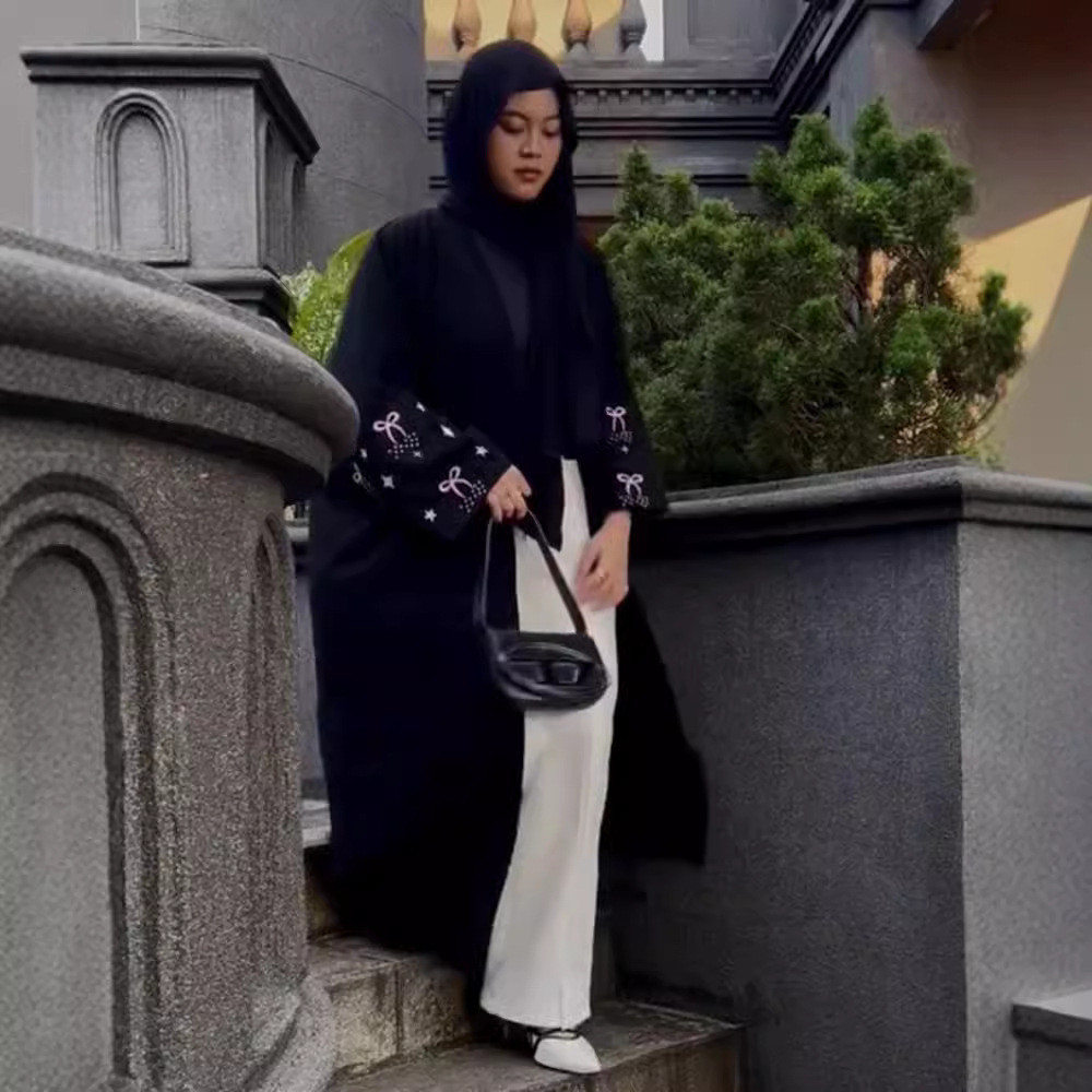 Muslim Abaya Dress for Women Embroidery Cardigan Raya Ramadan Robe Dubai Abayas Kaftan Islam Arab