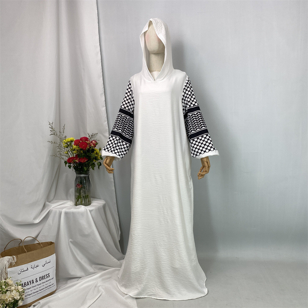 Fashion Ramadan Abayas For Women Hooded Muslim Hijab Dress Malay Kaftan Islamic Dresses Casual Modest Robe Jubah
