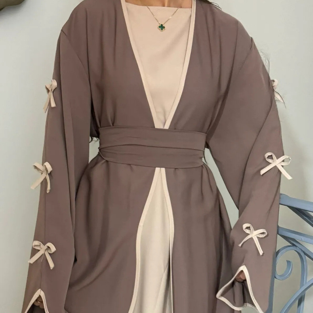 Ramadan Raya Open Abaya Dubai Luxury Muslim Dress Abayas for Women Muslim Dresses Islamic Clothes Kaftan Robe Muslimah