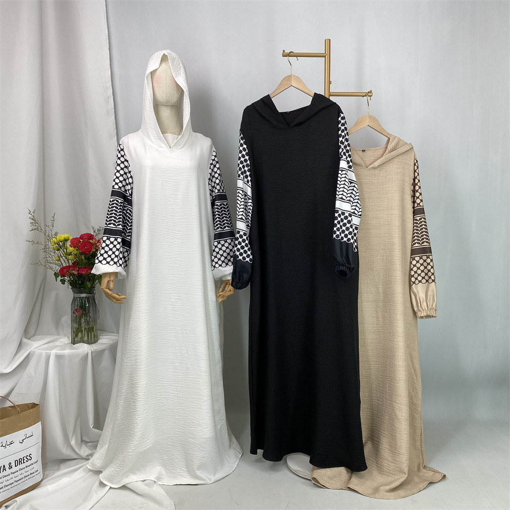 Fashion Ramadan Abayas For Women Hooded Muslim Hijab Dress Malay Kaftan Islamic Dresses Casual Modest Robe Jubah