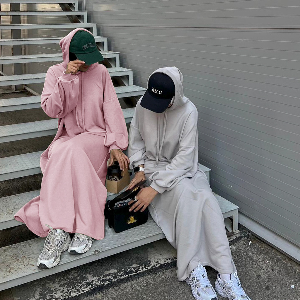 Muslim Women Hoodie Dress Saudi Arabic Long Robe Abaya Dubai Kaftan Raya Ramadan Hooded Dresses Abayas and Jubah