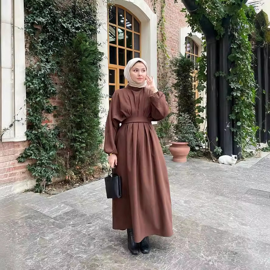 Raya Modest Muslim Dress for Women Jubah Ramadan Robe Dress Ramadan Caftan Party Long Dresses Full Sleeve