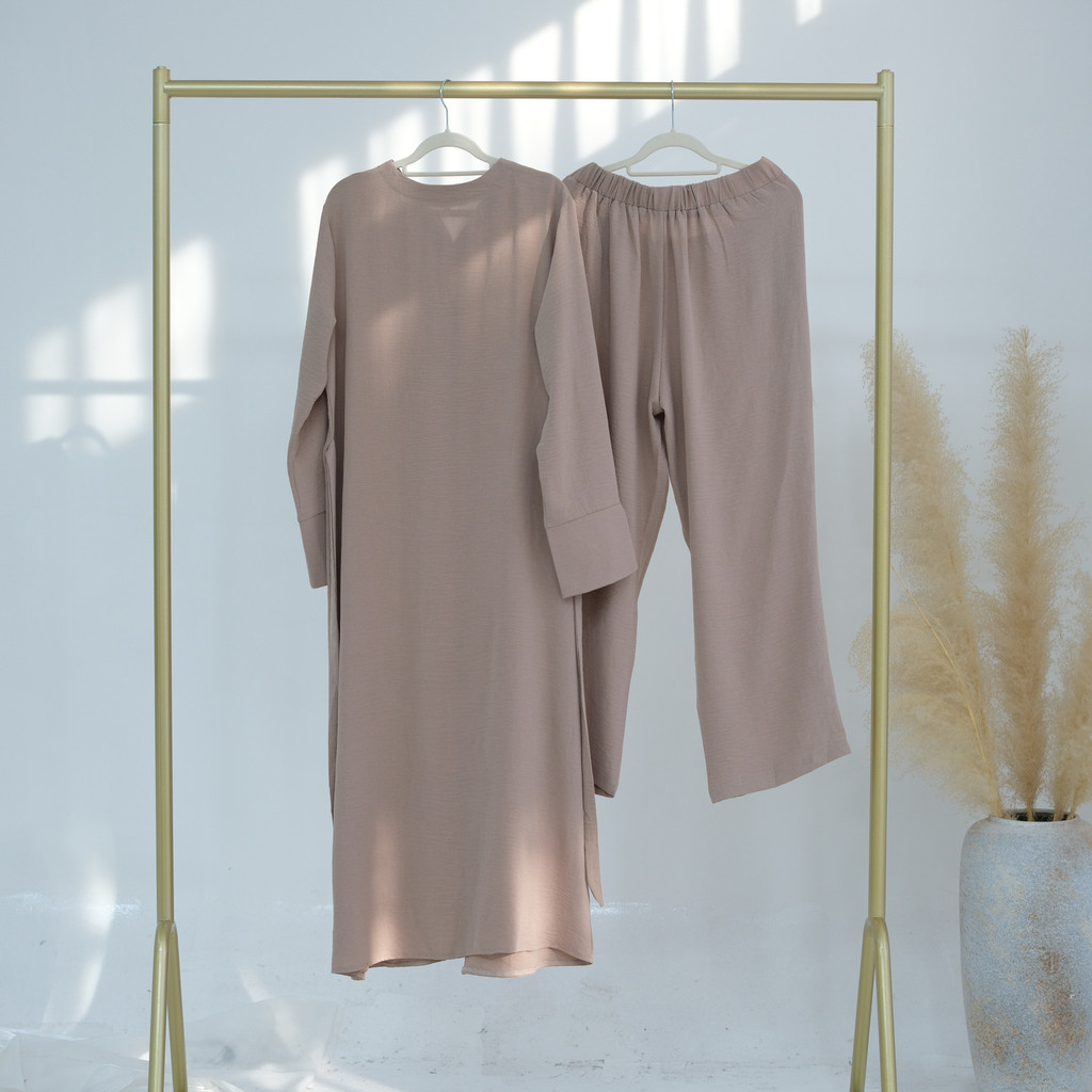 Ramadan Plain 2 Piece Abaya Set Tops Pants Modest Muslim Sets Abayas Prayer Clothes For Women Caftan Jubah Kaftan