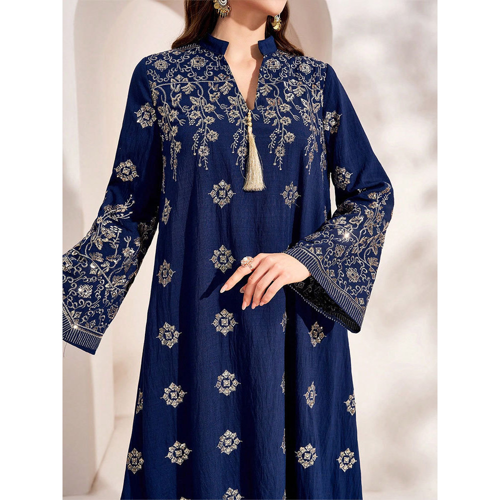 New Embroidery Muslim Dress Women Dubai Abaya Kaftan Raya Islamic Clothing Arabic Robe Caftan Muslimah