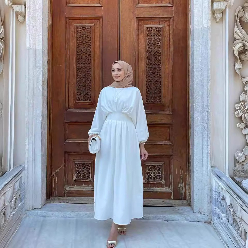 Raya Modest Muslim Dress for Women Jubah Ramadan Robe Dress Ramadan Caftan Party Long Dresses Full Sleeve