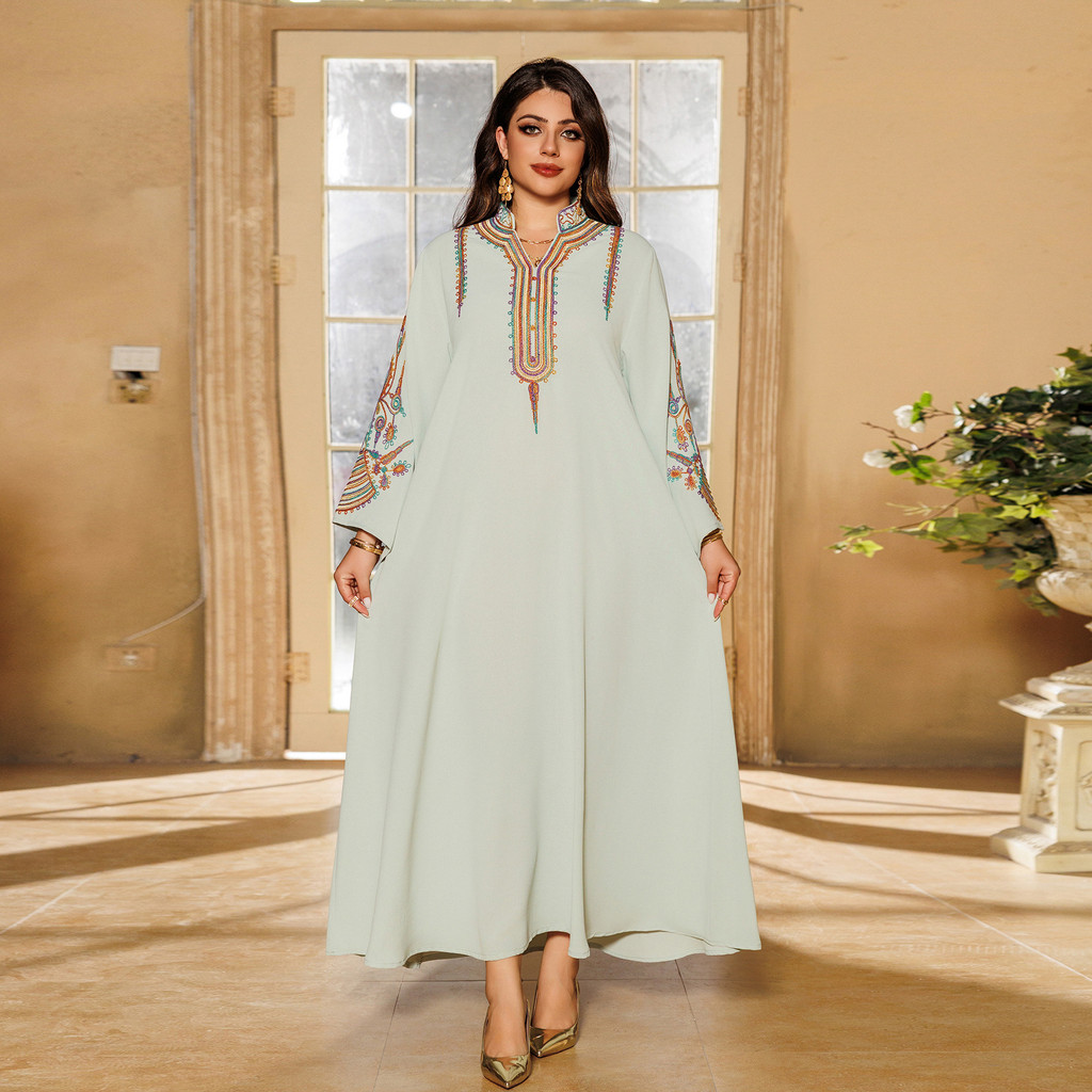 Abaya Women Party Dress Embroidery Muslim Modest Raya Dresses Long Robe Ramadan Dubai Kaftan Abayas