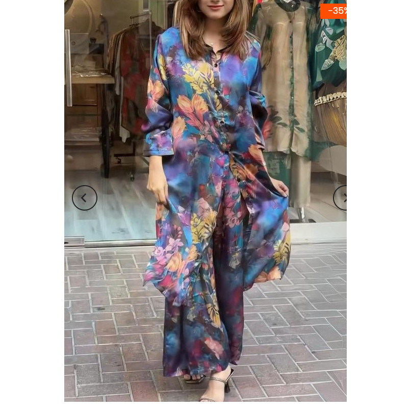 Muslim Women Fashion New 2 Piece Set Spring Single  Laple Shirt & Pants Outfits Autumn Long Sleeve Loose Women Suit