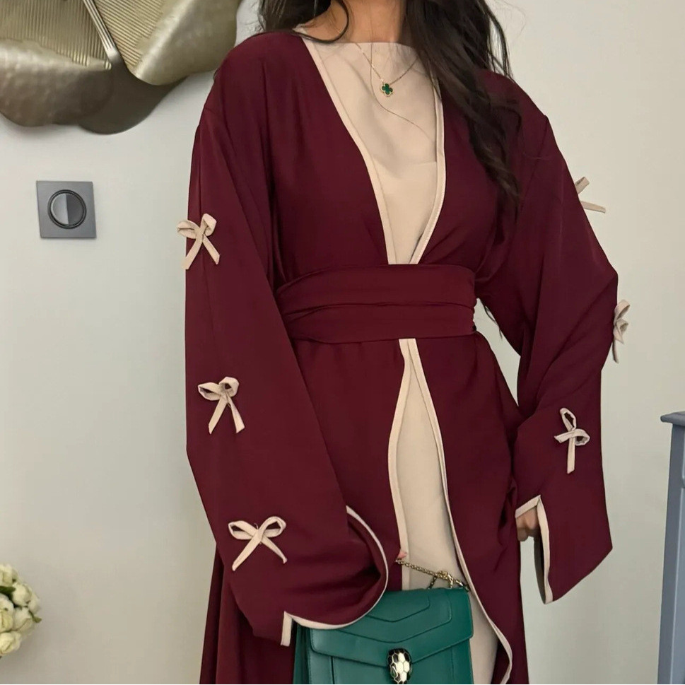 Ramadan Raya Open Abaya Dubai Luxury Muslim Dress Abayas for Women Muslim Dresses Islamic Clothes Kaftan Robe Muslimah