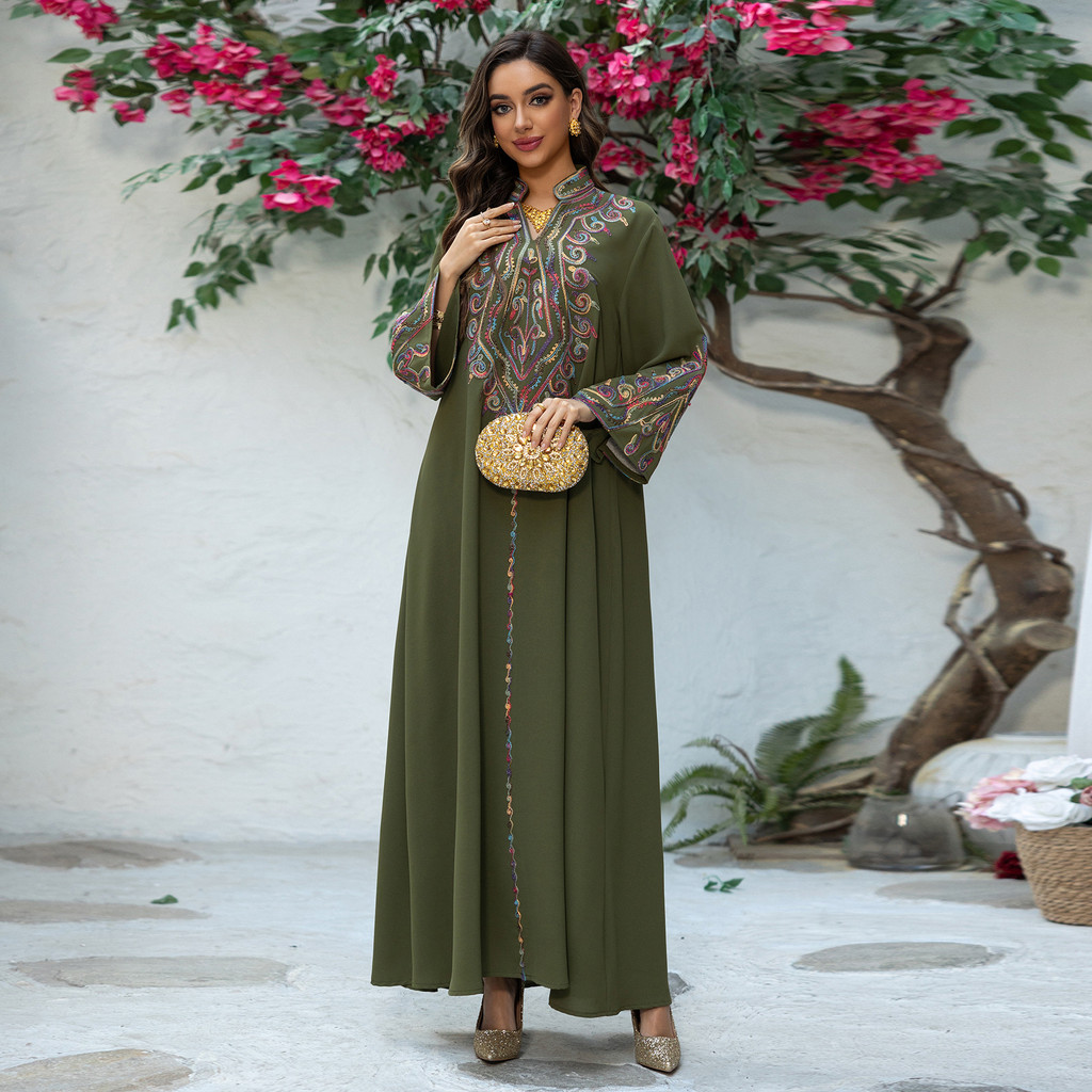 Raya Muslim Abaya for Women Party Dresses Embroidery Long Robe Ramadan Dubai Abayas Kaftan Islam Saudi Vestidos