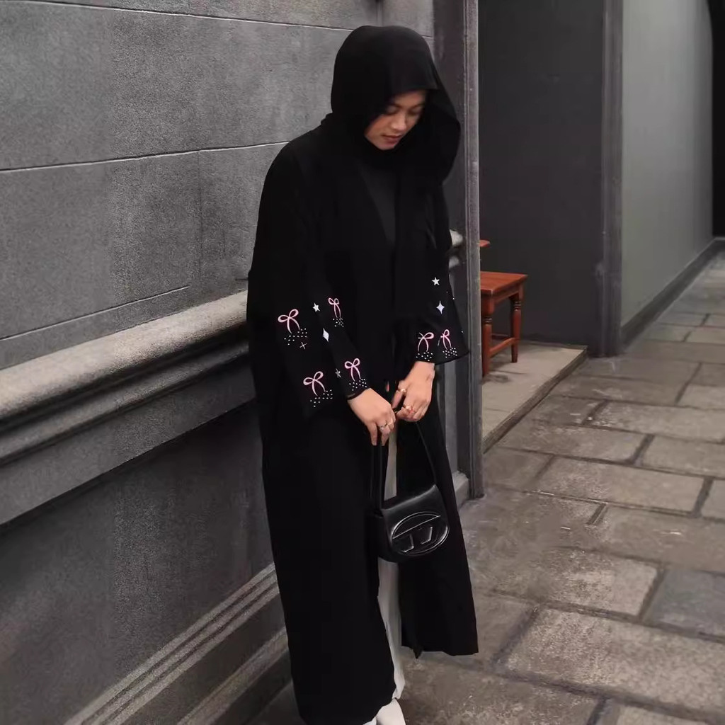 Muslim Abaya Dress for Women Embroidery Cardigan Raya Ramadan Robe Dubai Abayas Kaftan Islam Arab