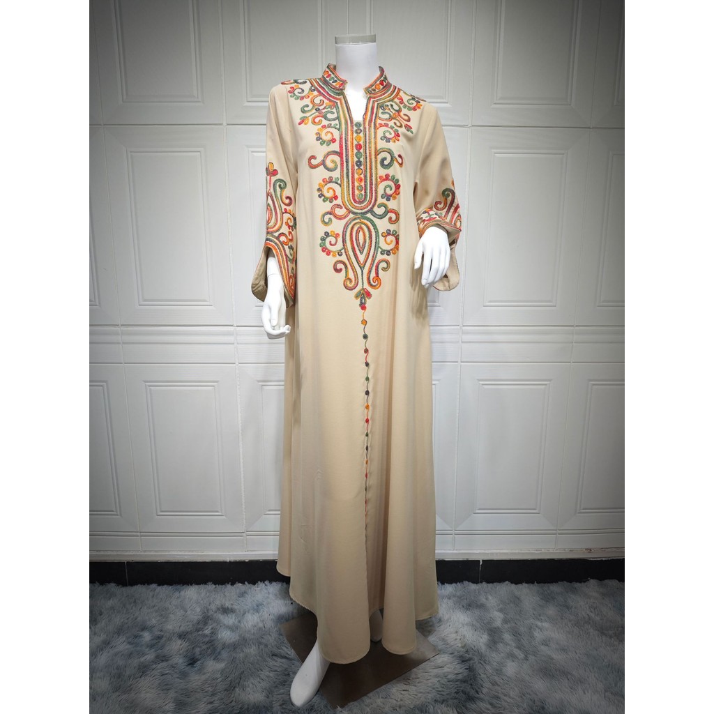Ramadan Muslim Women's Embroidered Loose abaya Raya For Women Dubai Elegant Casual