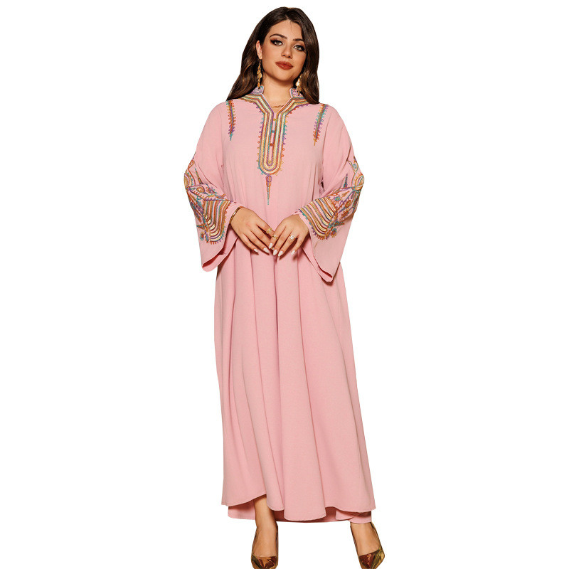 Abaya Women Party Dress Embroidery Muslim Modest Raya Dresses Long Robe Ramadan Dubai Kaftan Abayas