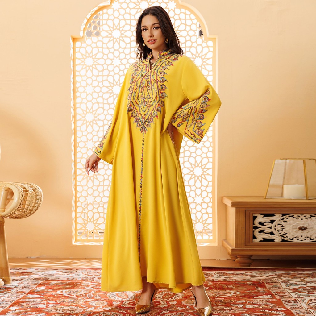 Raya Muslim Abaya for Women Party Dresses Embroidery Long Robe Ramadan Dubai Abayas Kaftan Islam Saudi Vestidos