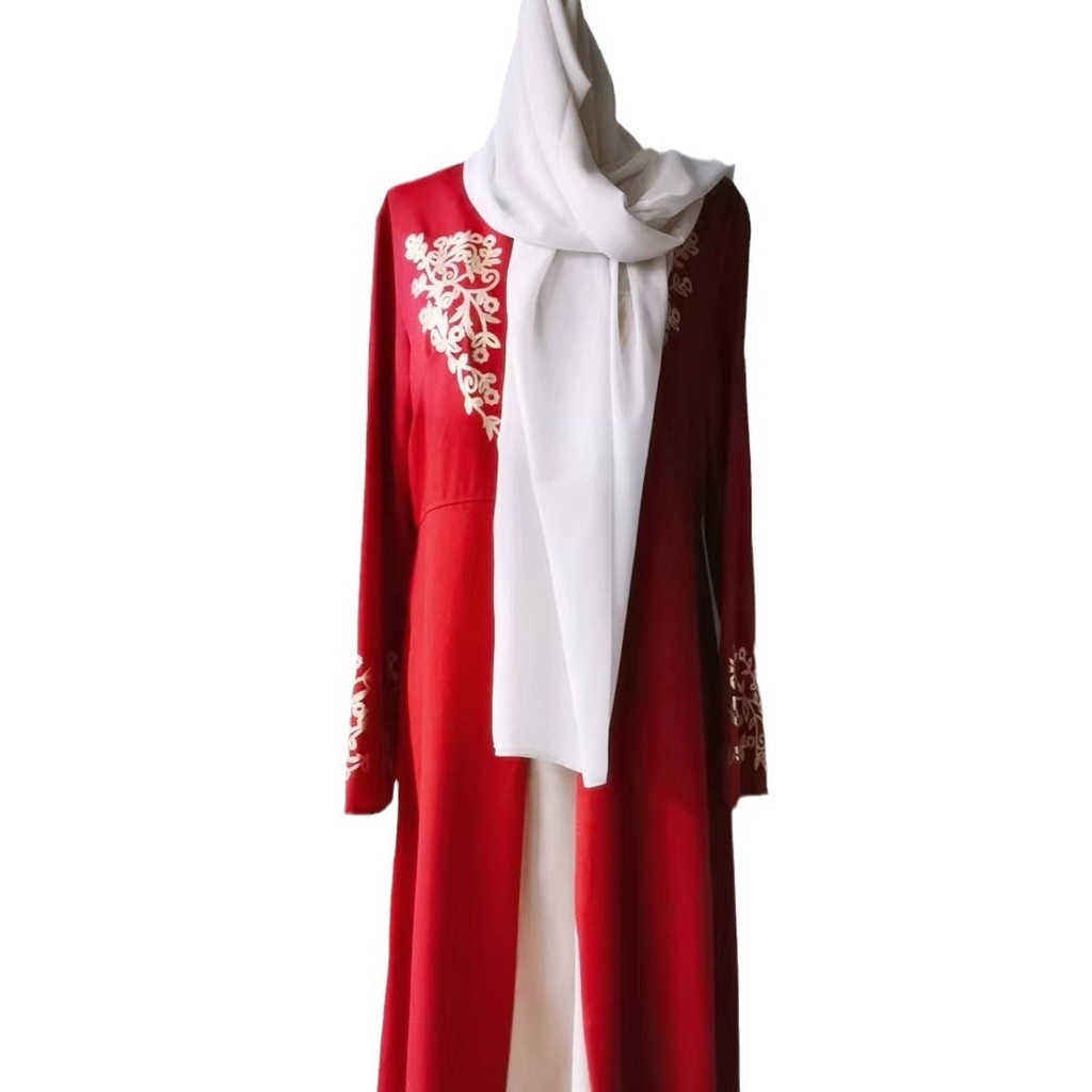 Dubai Islamic Clothes Kaftan Arabic Robe Print Muslim Dress Long Sleeve Abayas for Women Raya Mubarak Elegant Gown