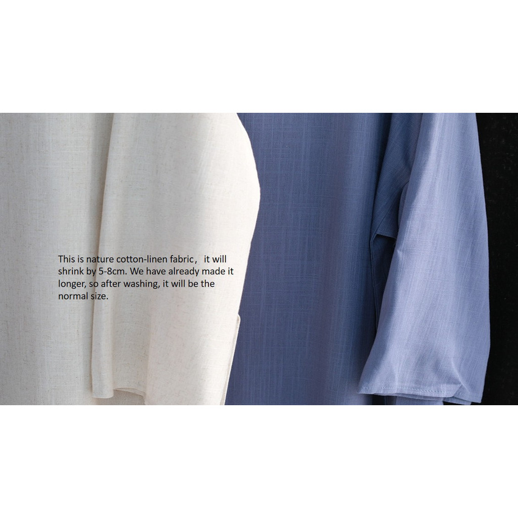 New Muslim Dress for Women Cotton and Linen Maxi Dresses Raya Ramadan Modest Abaya Robe Islam Clothing Jubah