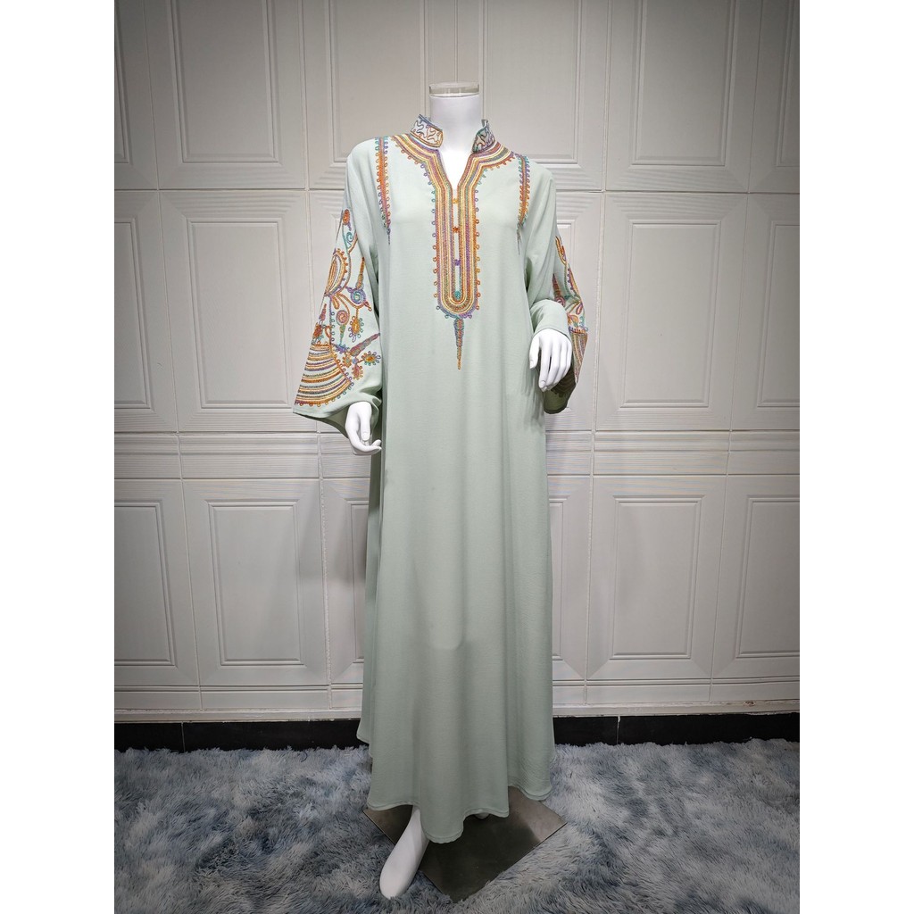 Abaya Women Party Dress Embroidery Muslim Modest Raya Dresses Long Robe Ramadan Dubai Kaftan Abayas