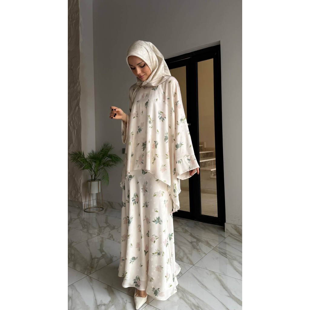 Khimar Set 2 Piece Muslims Women Clothing Shirt Suit Party Raya Ramadan Elegant Kaftan Kebaya Abaya Dubai Luxury
