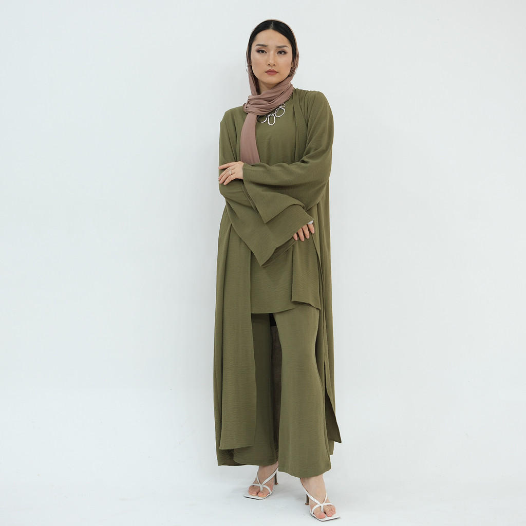 3Pieces Ramadan Suits Abaya Dubai Dress + Pants Muslim Sets Dress Abaya Dubai Muslim Islam Abayas woman - detail 6