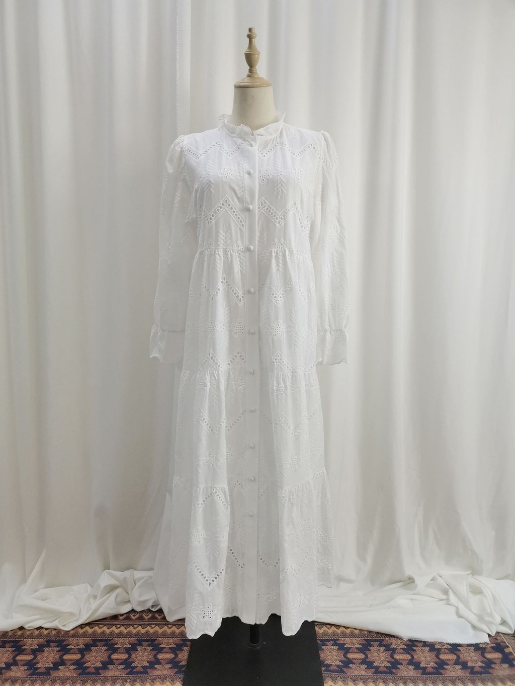 Ramadan Lace Embroidery Abayas Women Turkey Dubai Abaya Muslim Dress - detail 8